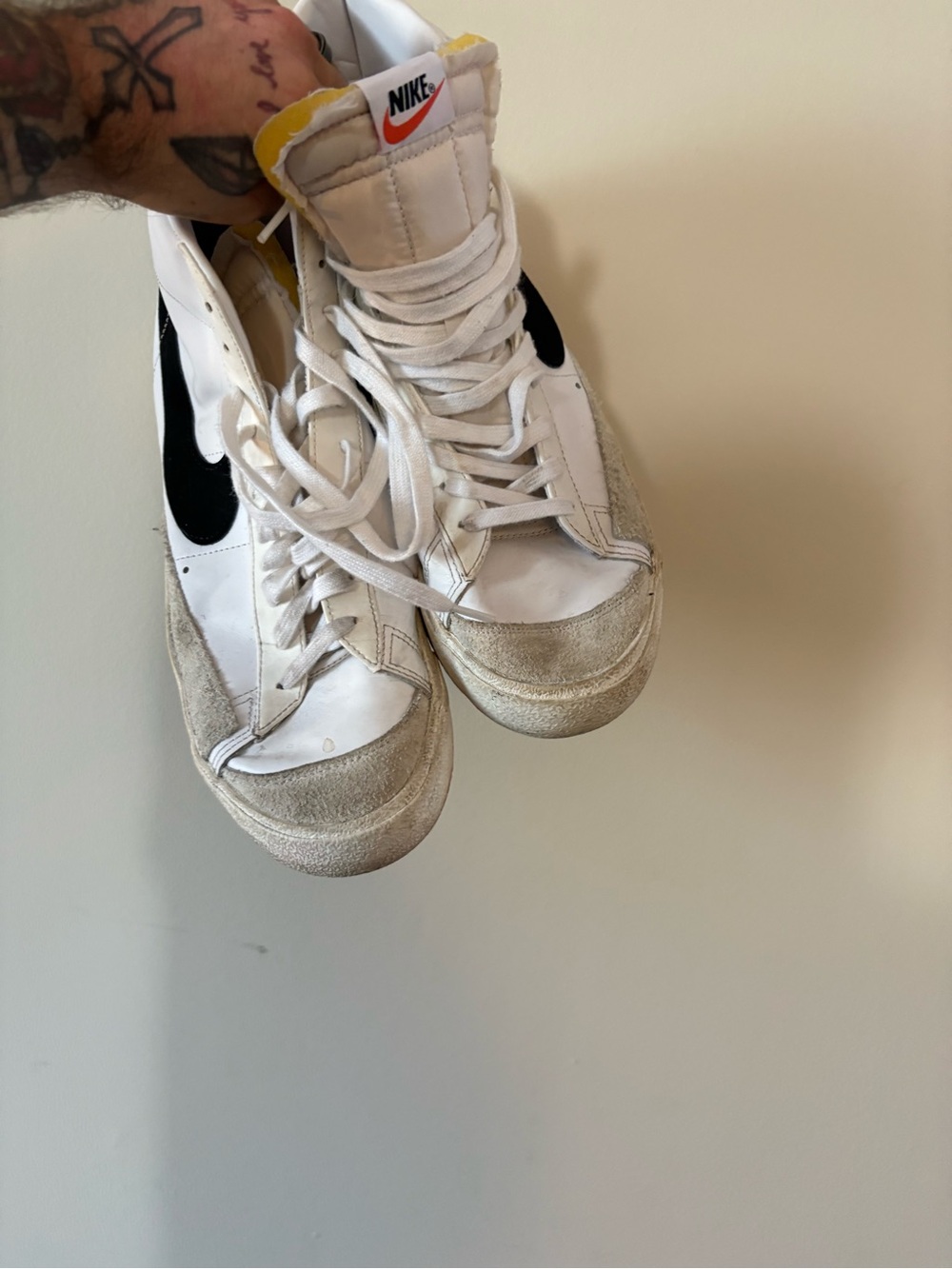 Nike Blazer Mid Men's Sneakers - White/Black US 13 - Picture 2 of 5